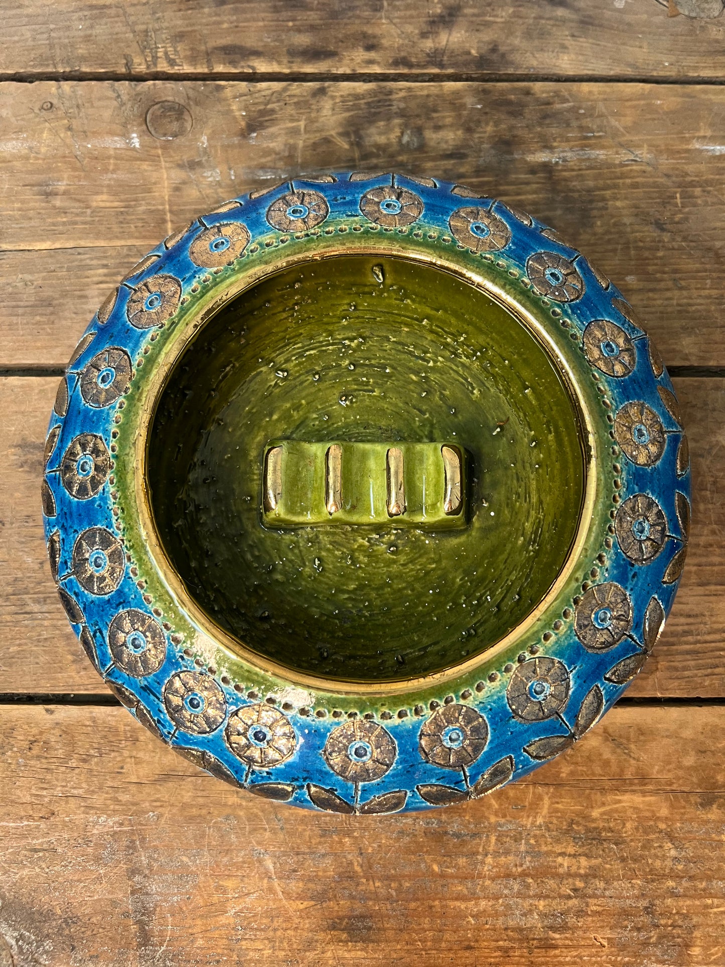 Vintage MCM Ashtray and Table Lighter SET By Aldo Londi For Rosenthal Netter Bitossi 1960’s Art Pottery