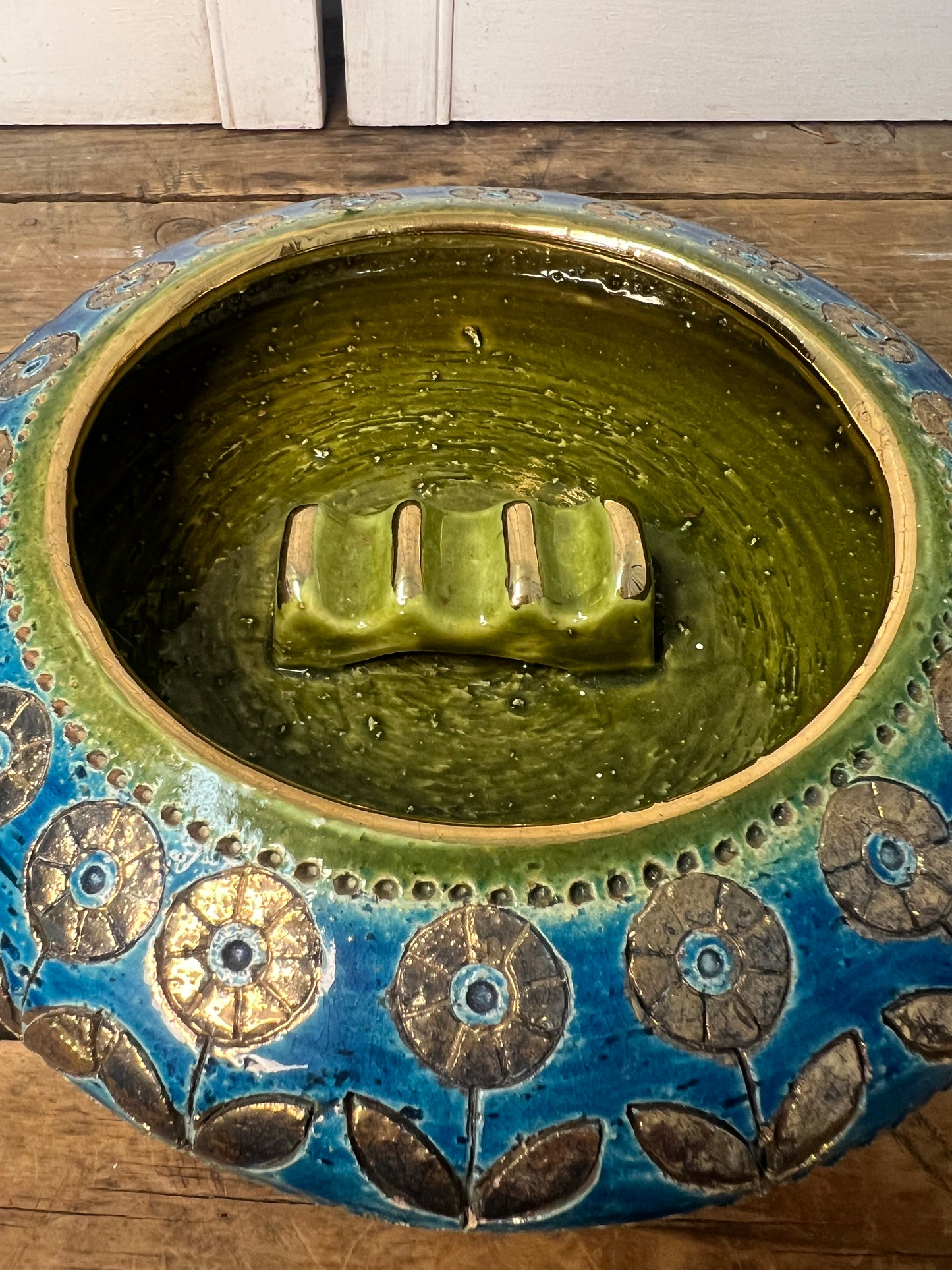 Vintage MCM Ashtray and Table Lighter SET By Aldo Londi For Rosenthal Netter Bitossi 1960’s Art Pottery