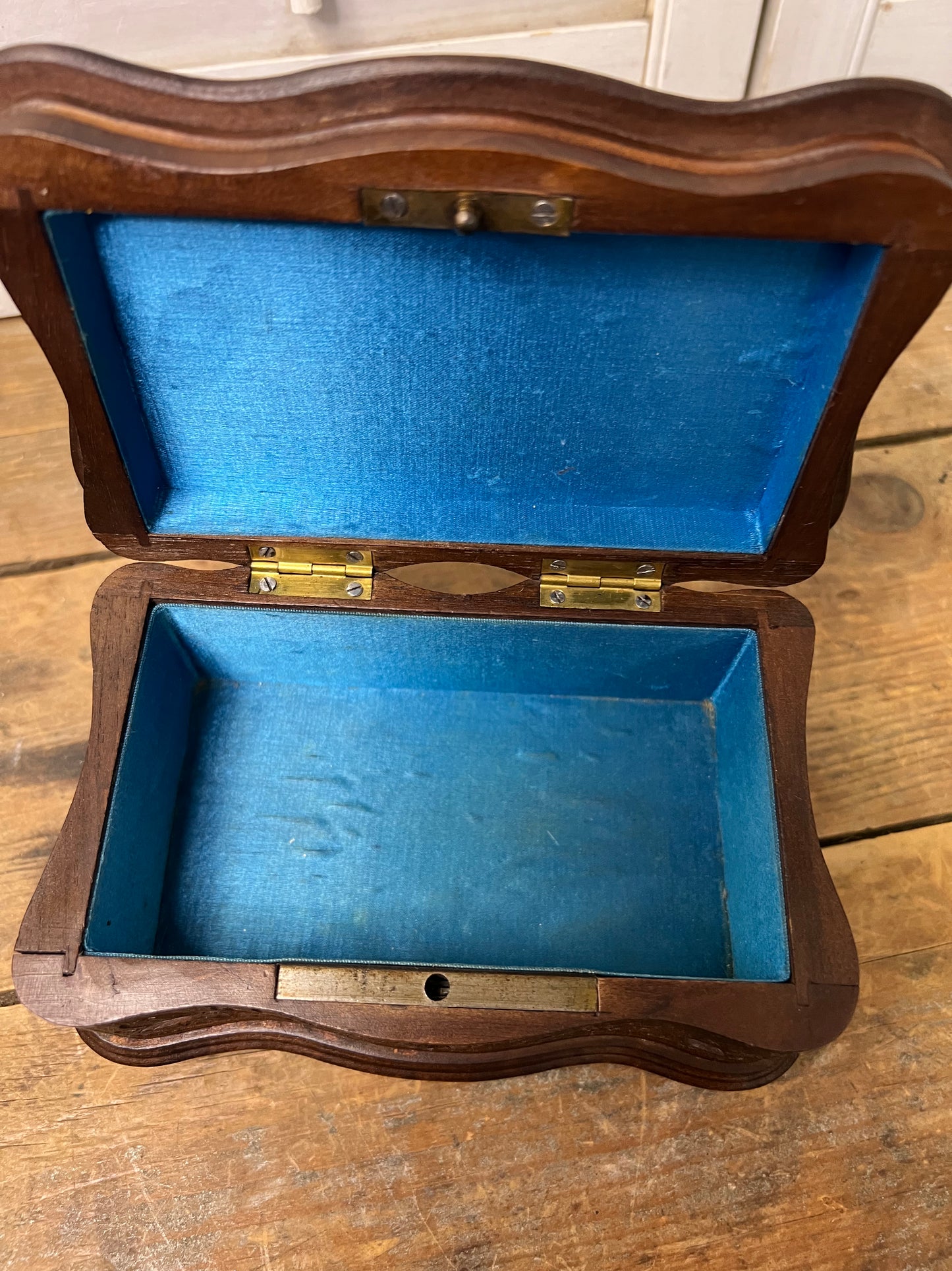 Antique Black Forest hand carved jewelry keepsake box