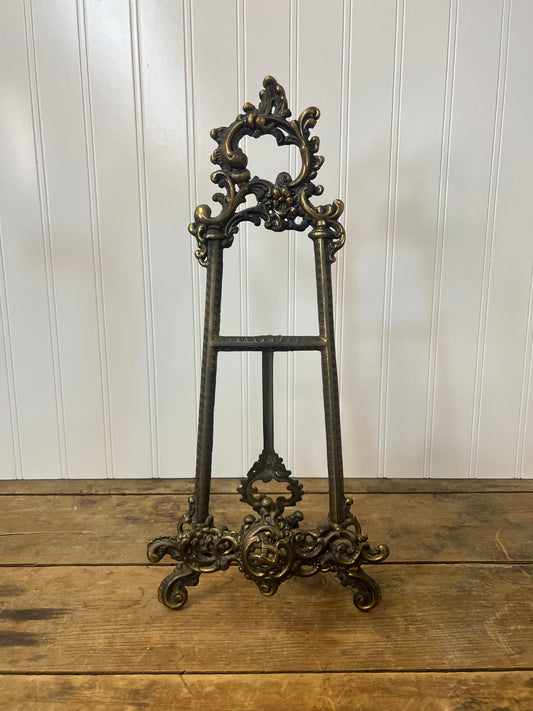 Vintage ornate brass Victorian picture easel / picture display/ book display