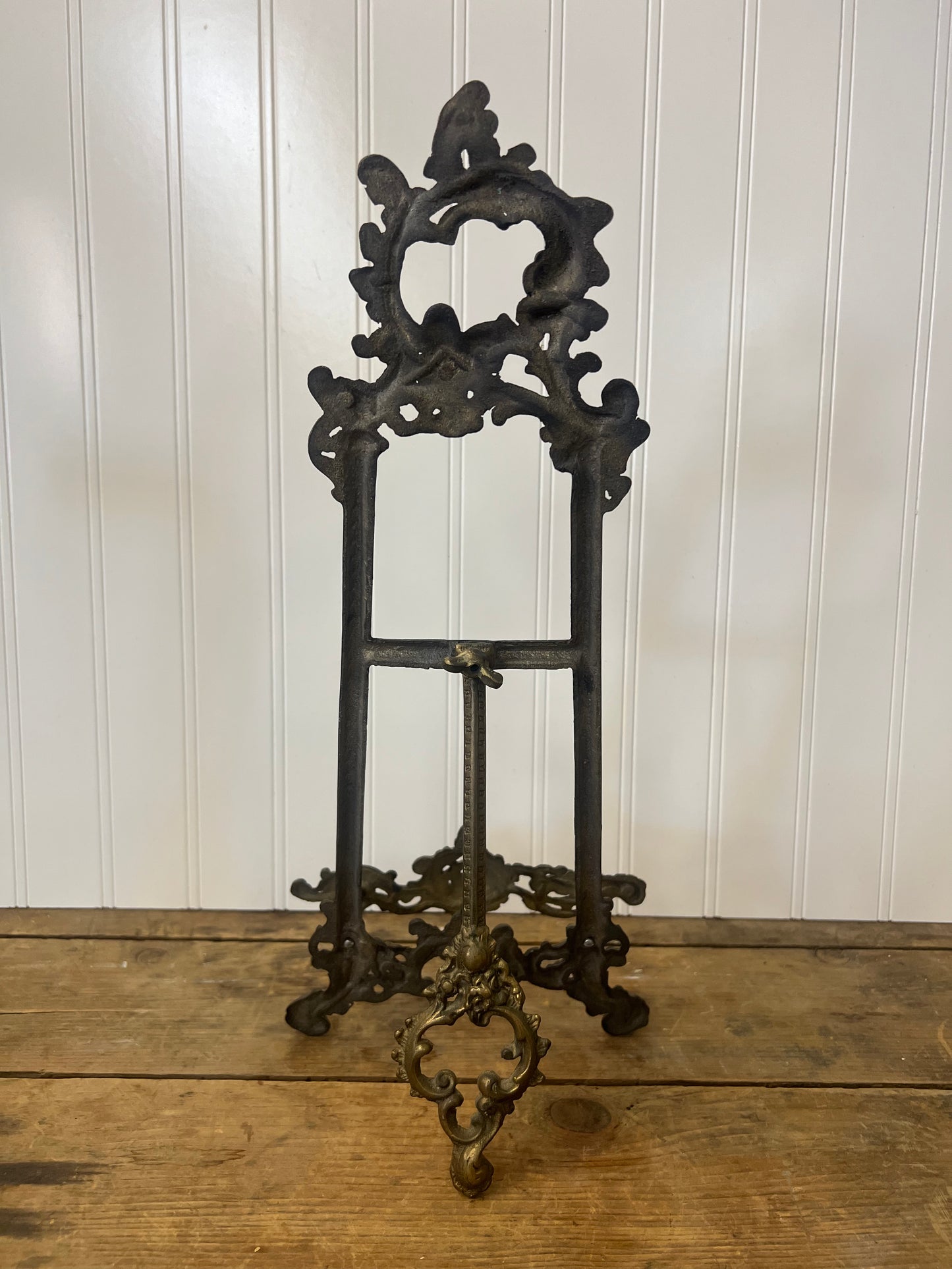 Vintage ornate brass Victorian picture easel / picture display/ book display