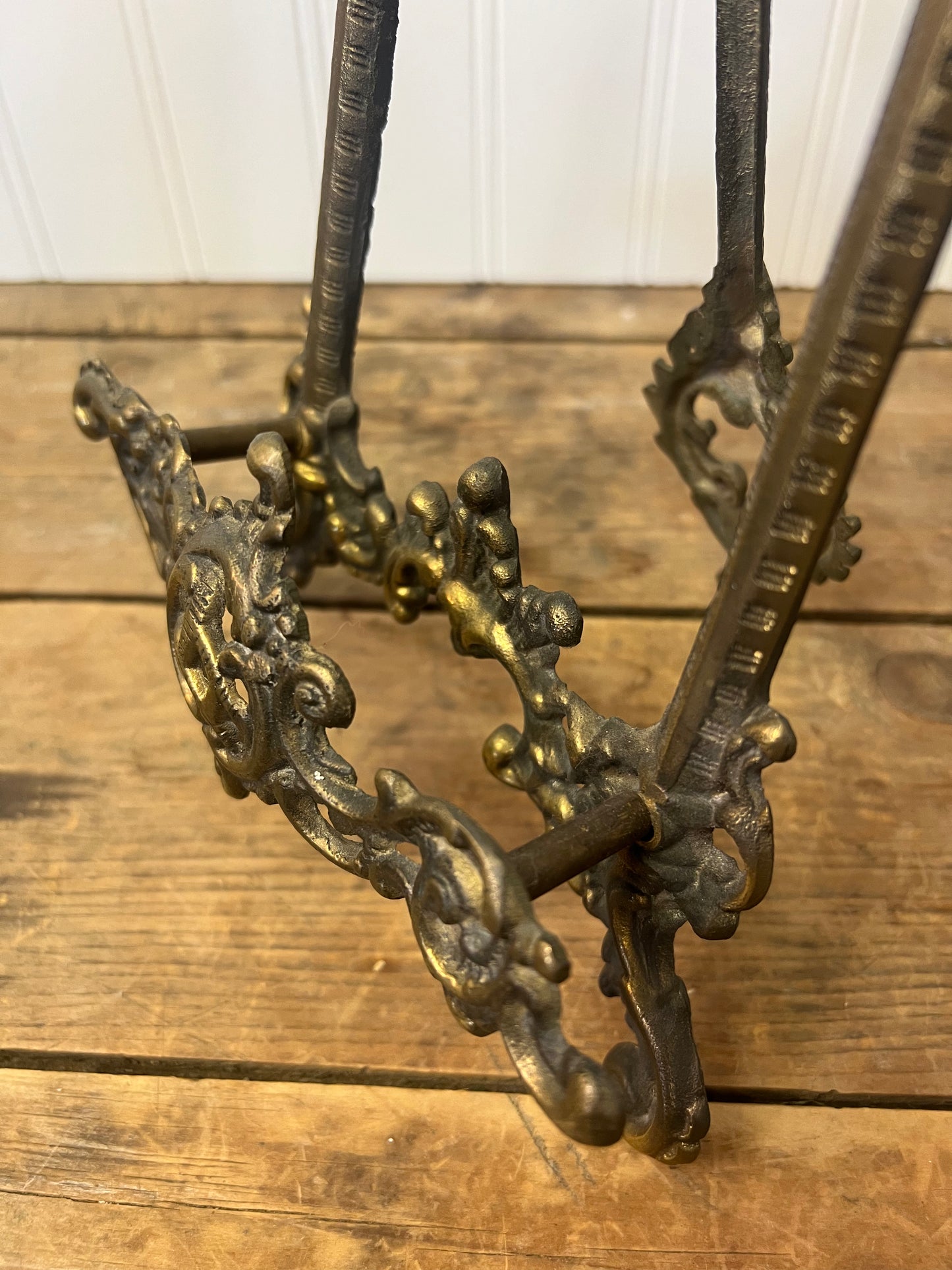 Vintage ornate brass Victorian picture easel / picture display/ book display