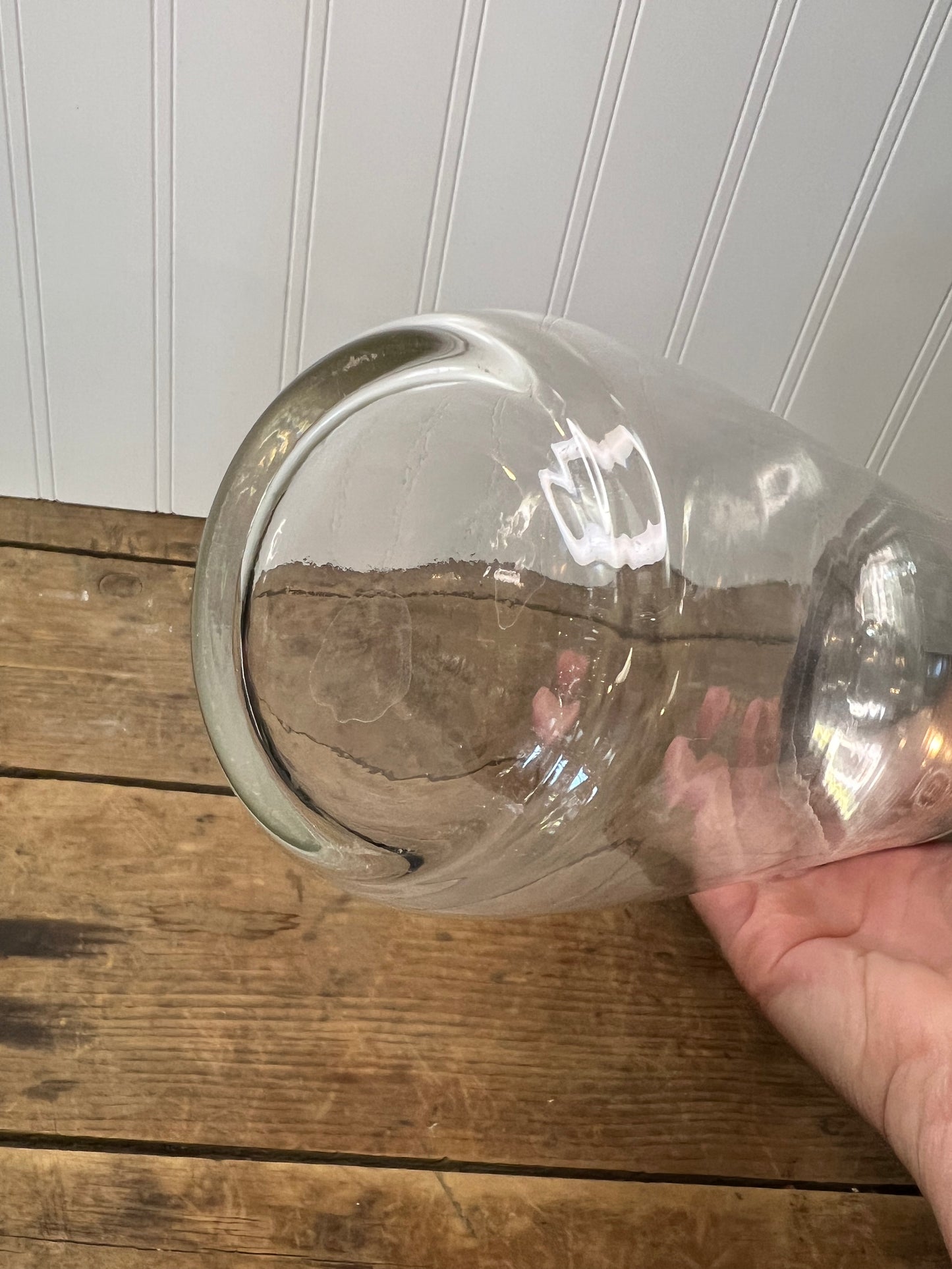 Vintage clear glass with chrome lid Martini shaker/ vintage barware