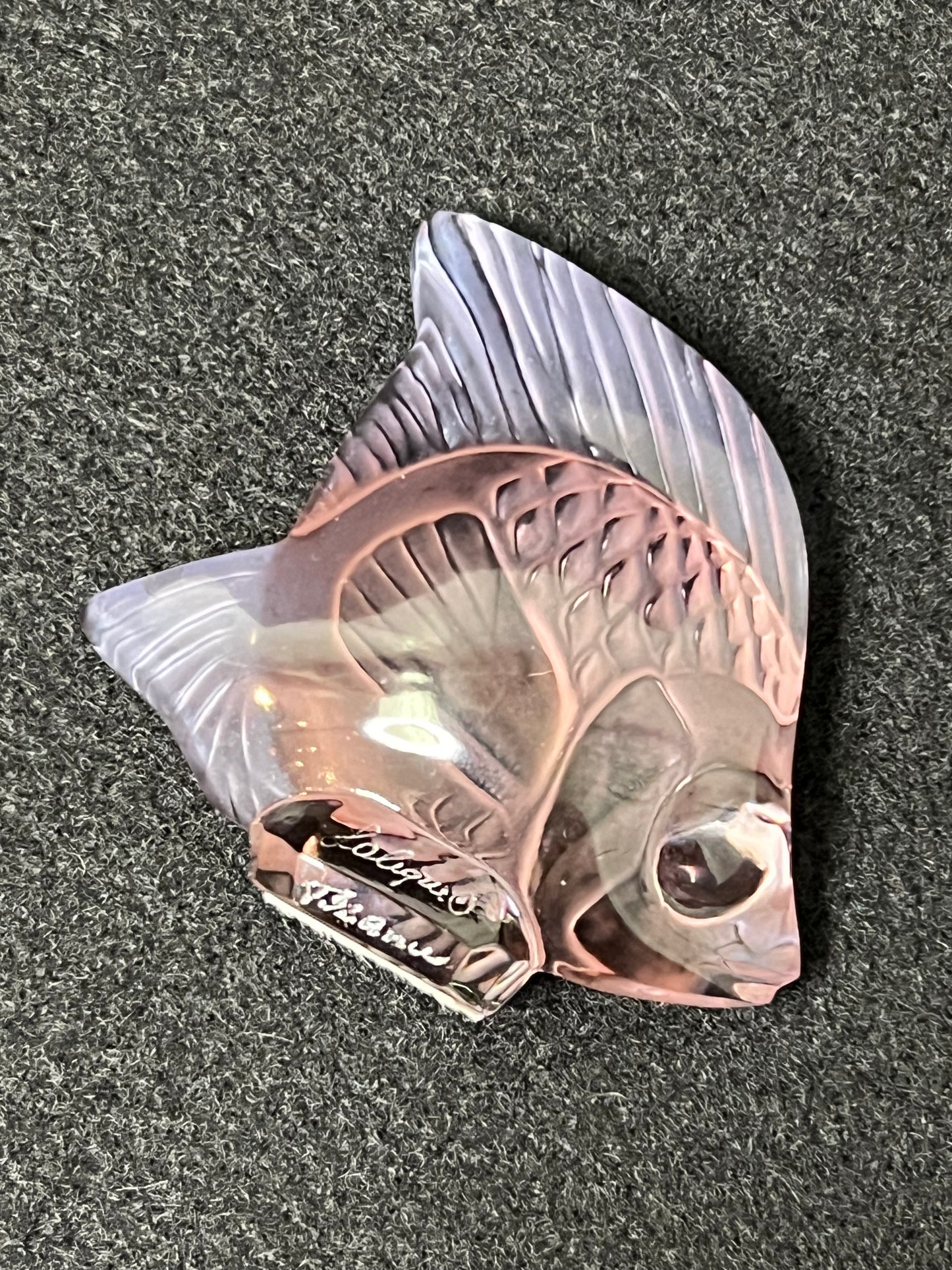 Lalique France Rose Colored Fish