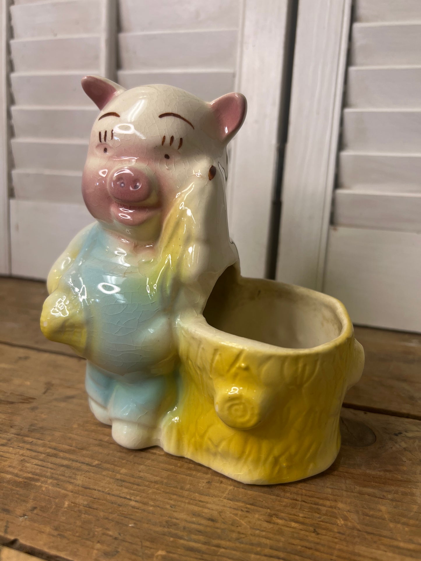 Vintage Ceramic Pig Planter