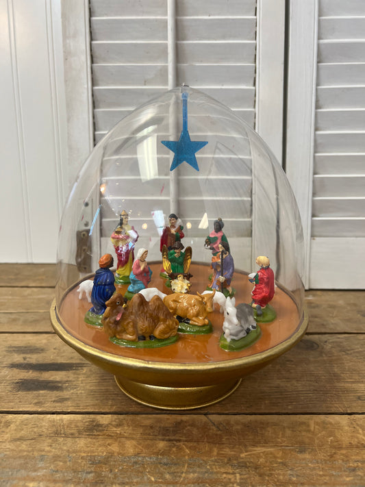 Vintage Ohio Art Revolving Musical Nativity Scene Nativity Set, Christmas Decor
