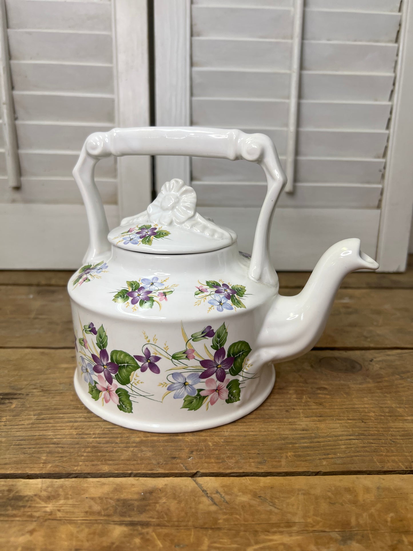 Arthur Wood England Teapot #6344, Vintage Violet Floral Teapot, 2 Cups Capacity, Ceramic Teapot Made in England
