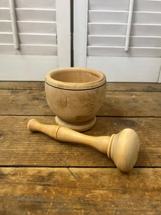 Vintage Wooden Mortar and Pestle vintage kitchen herbs