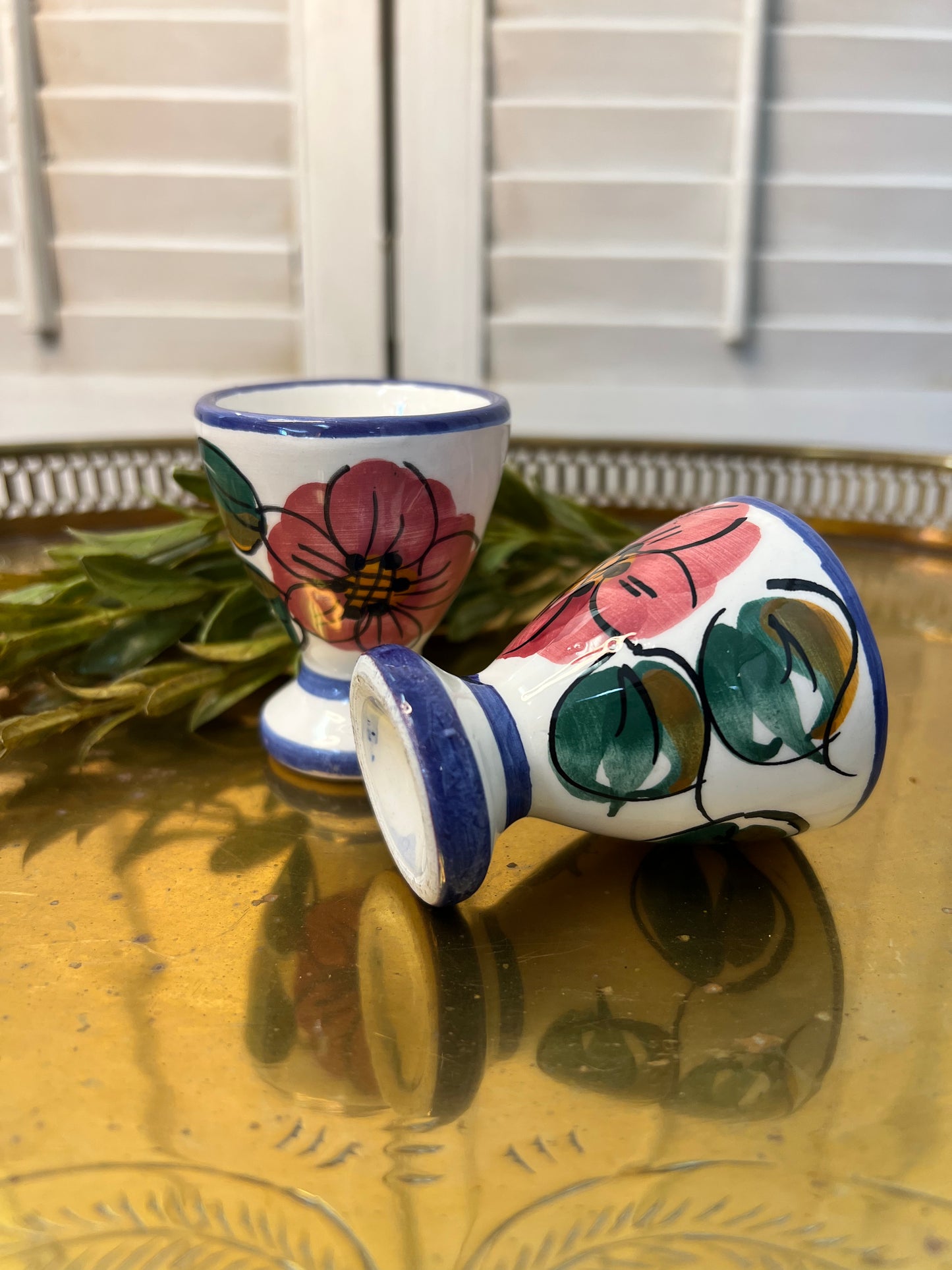 Vintage hand painted egg cup