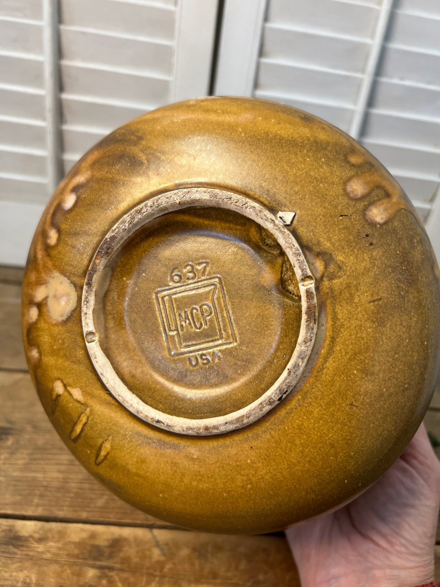 Vintage MCM McCoy Ceramic Glazed Flowerpot