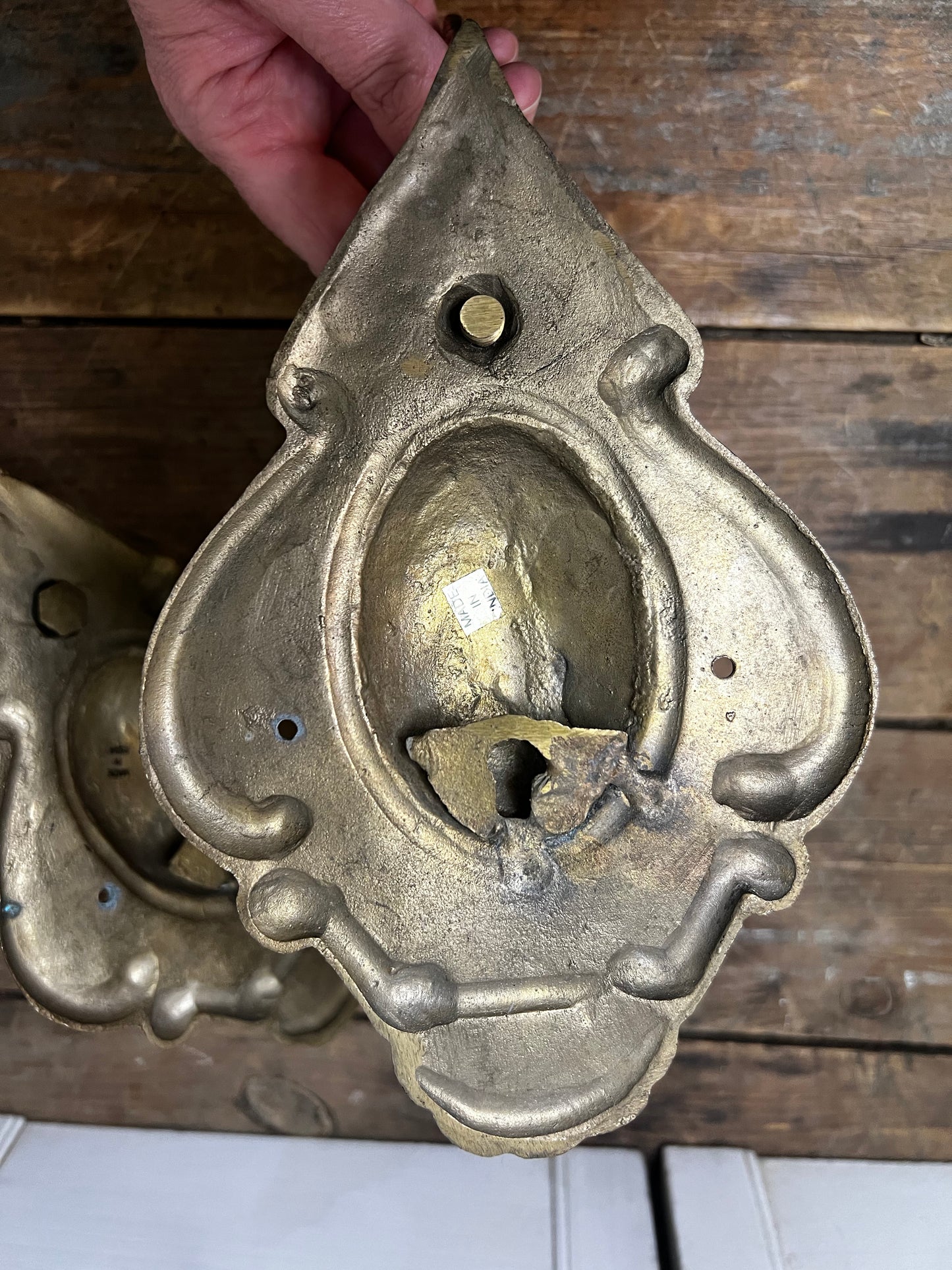 Pair of Vintage Brass Candle Wall Sconces