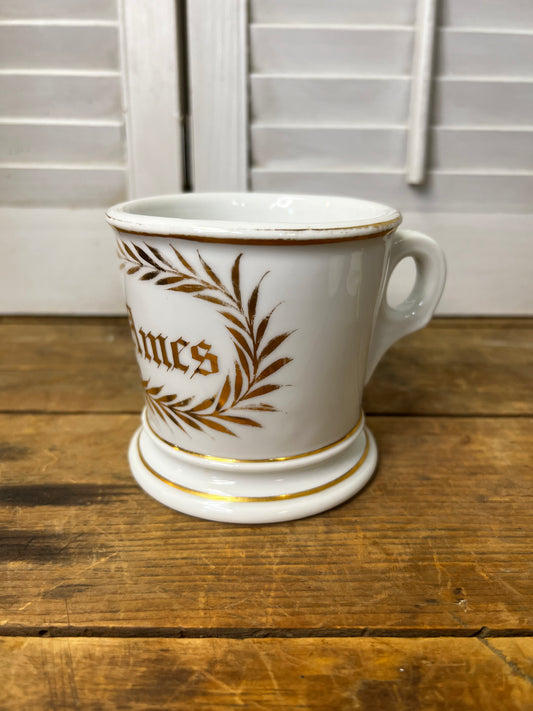 Antique personalized shave mug