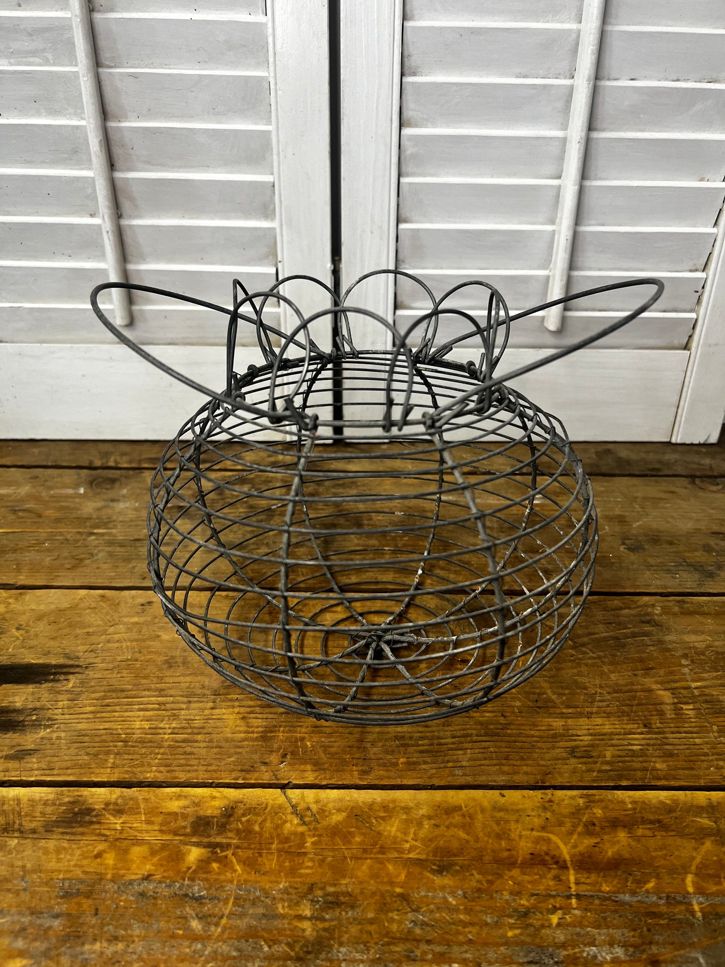 Vintage wire egg basket