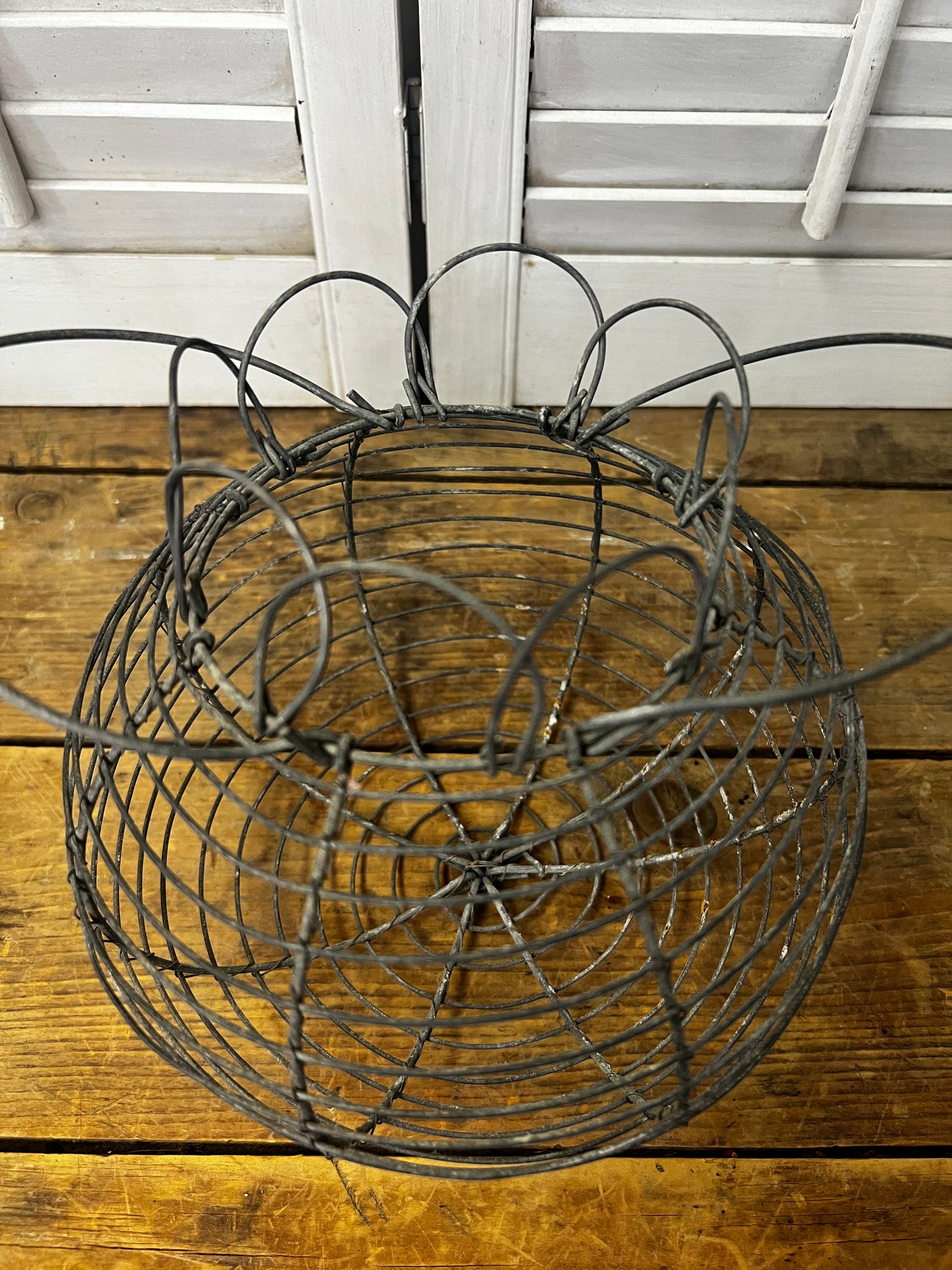 Vintage wire egg basket