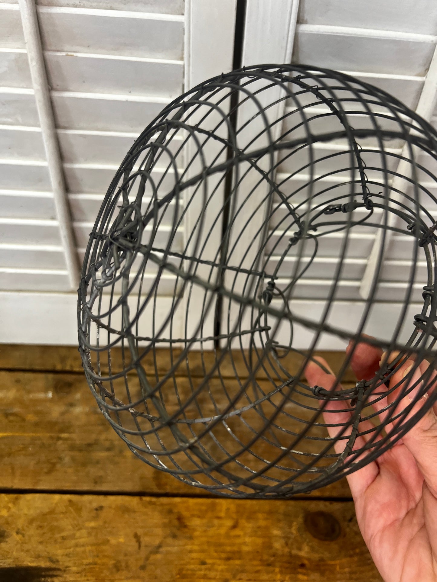 Vintage wire egg basket