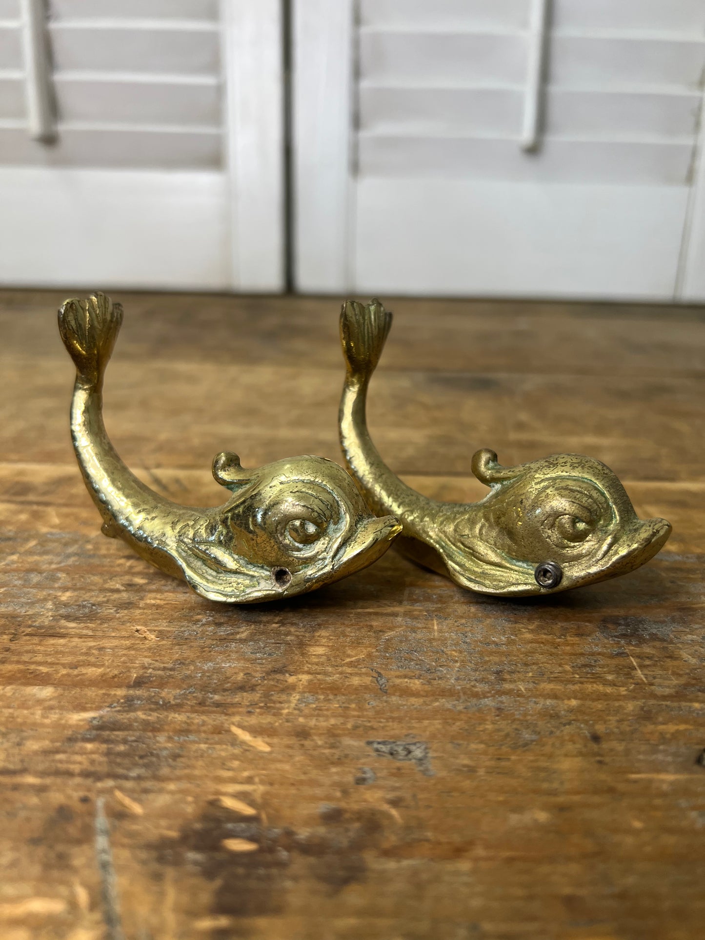 Antique faucet handles brass koi fish vintage bathroom fixtures