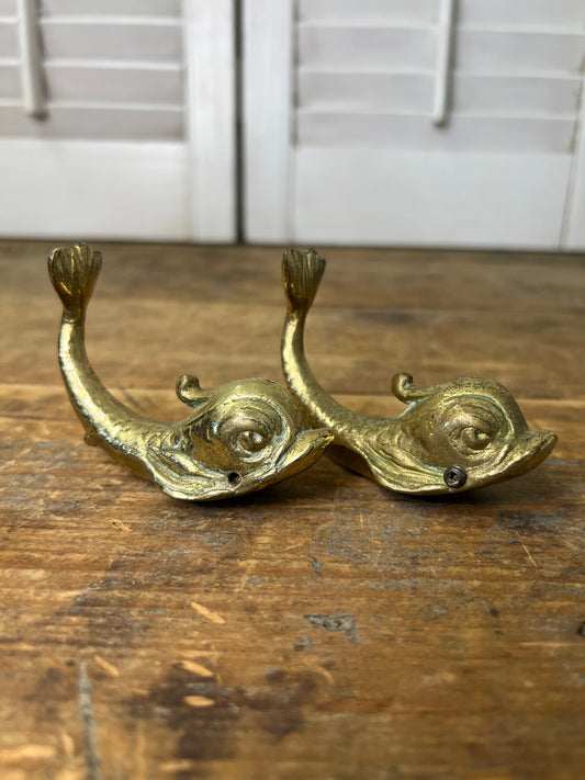 Antique faucet handles brass koi fish vintage bathroom fixtures
