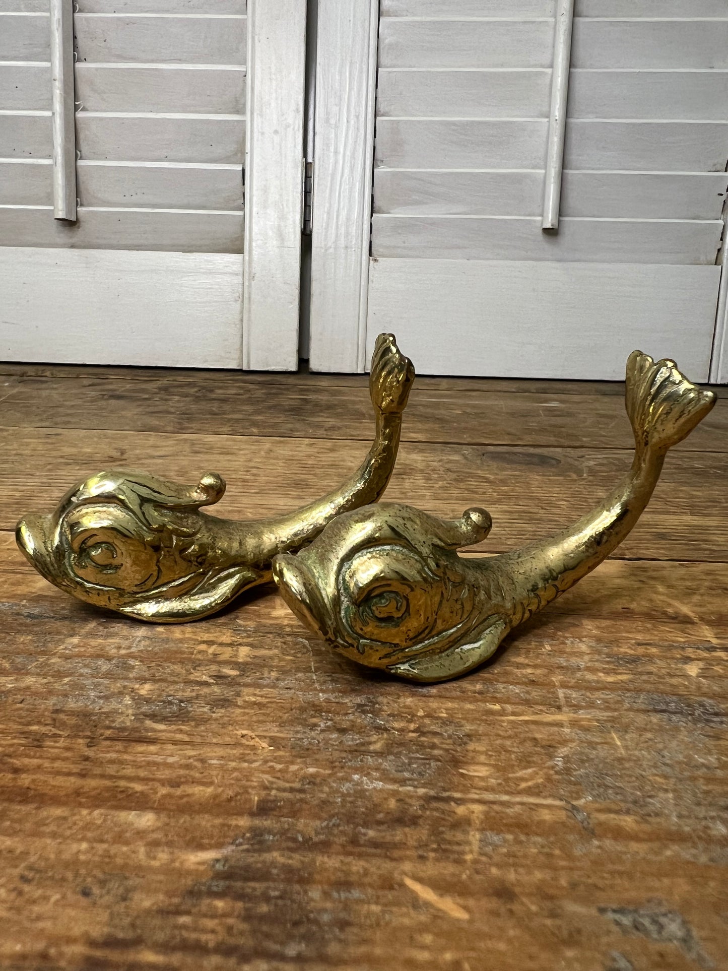 Antique faucet handles brass koi fish vintage bathroom fixtures