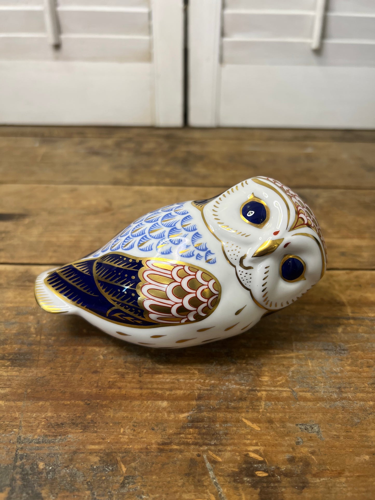 Royal Crown Derby Imari Decorated Owl Figural Paperweight