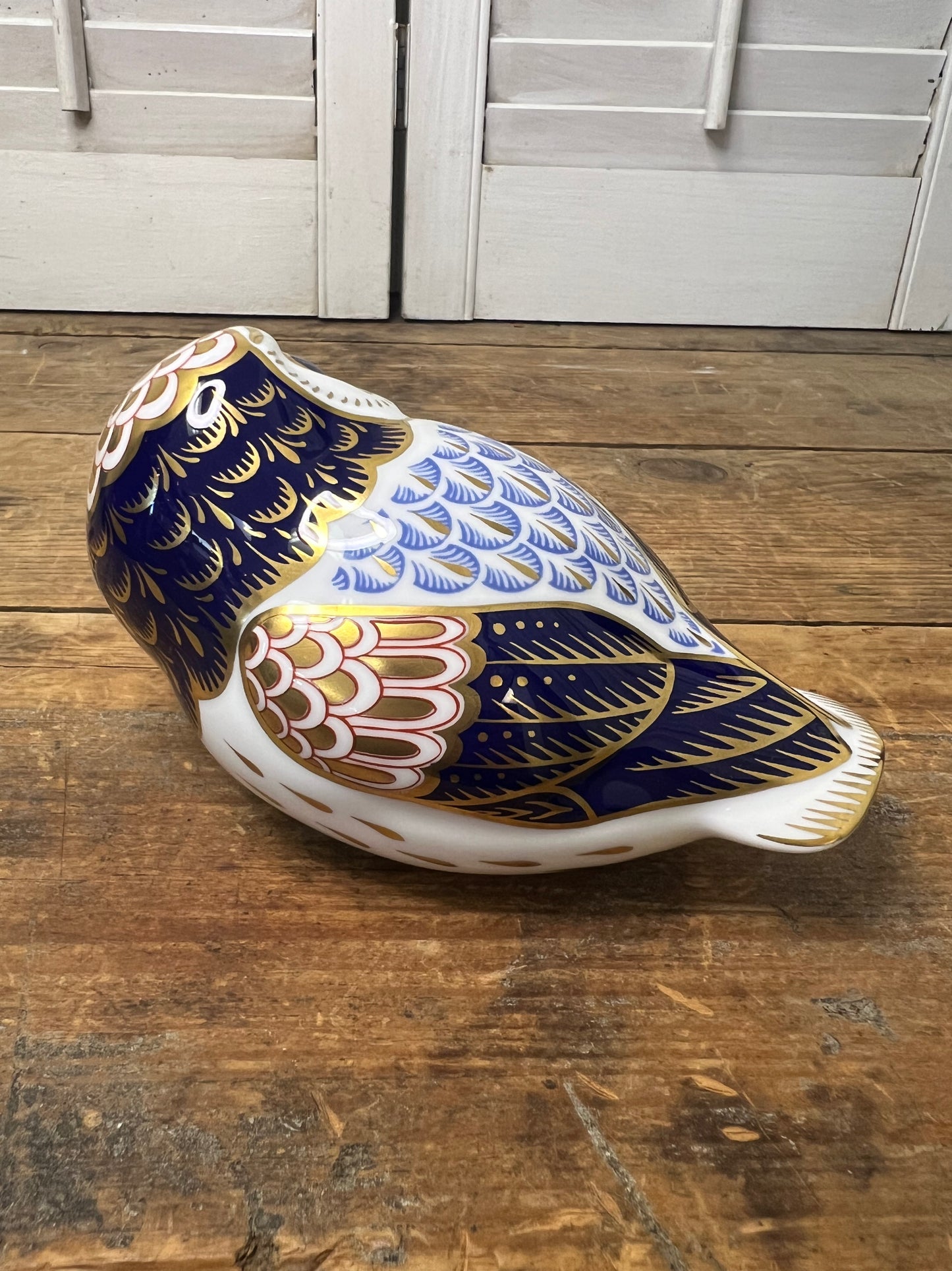 Royal Crown Derby Imari Decorated Owl Figural Paperweight