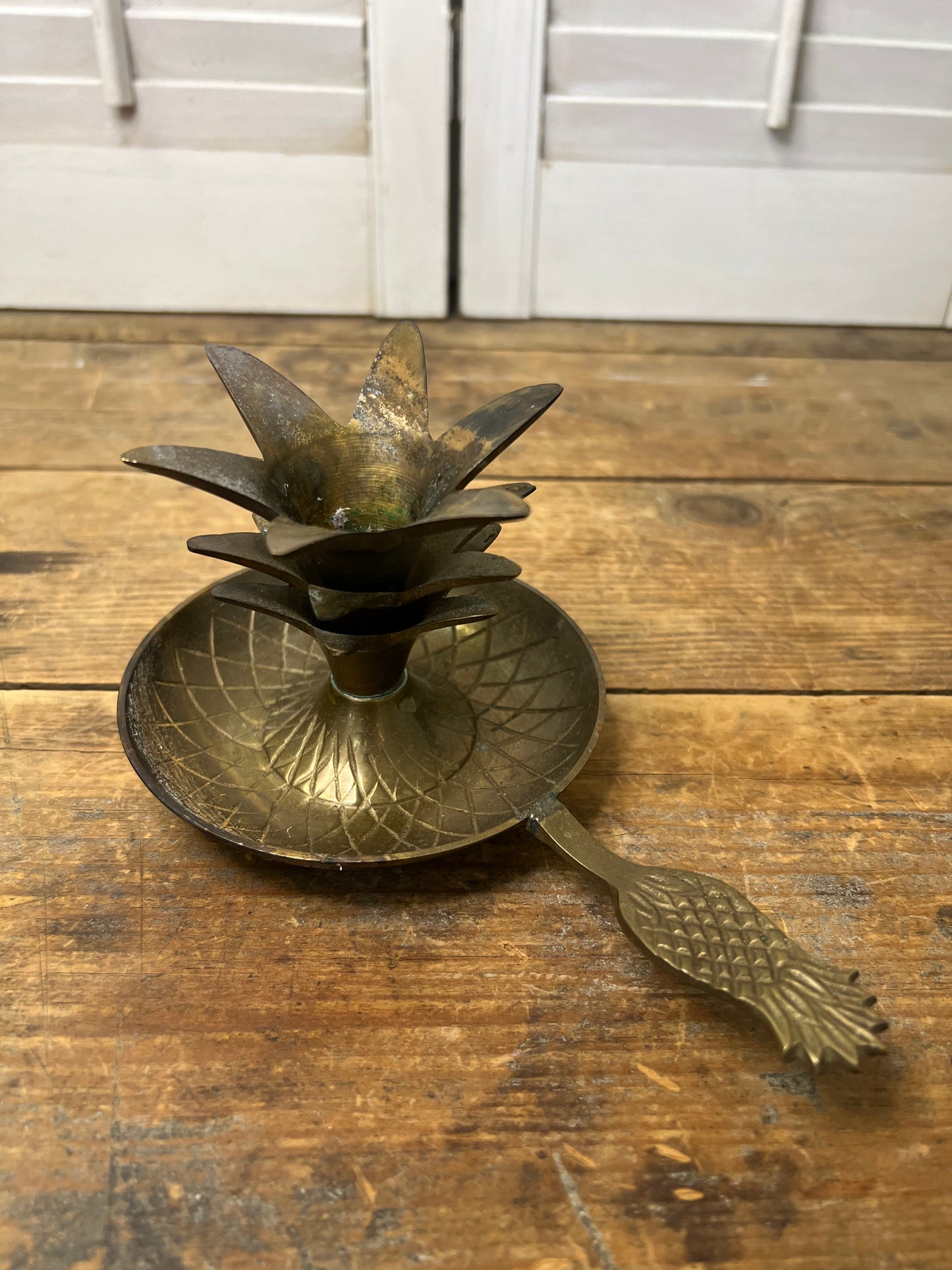 Vintage brass pineapple candleholder