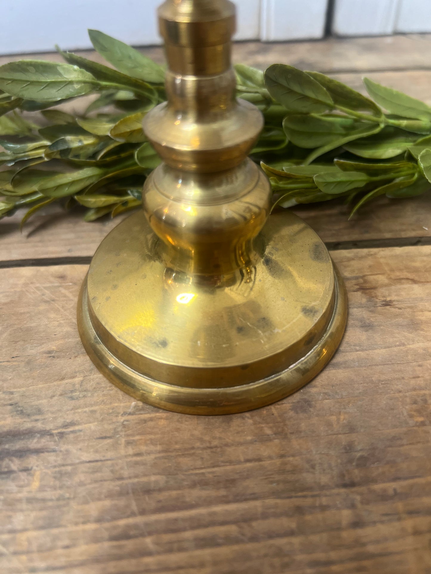 Vintage brass candlestick pair