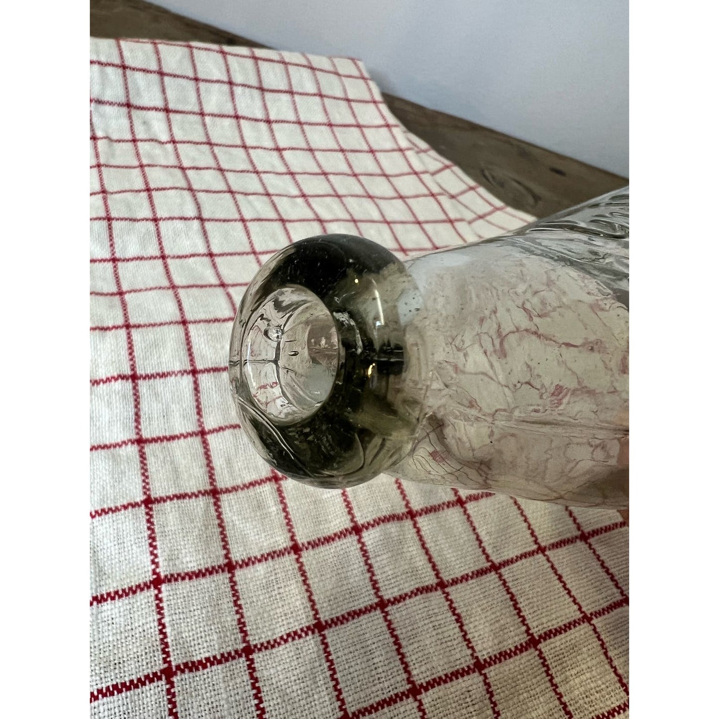 Clear glass Grip-Tight infant feeder/ antique bottle/vintage bottle/ england