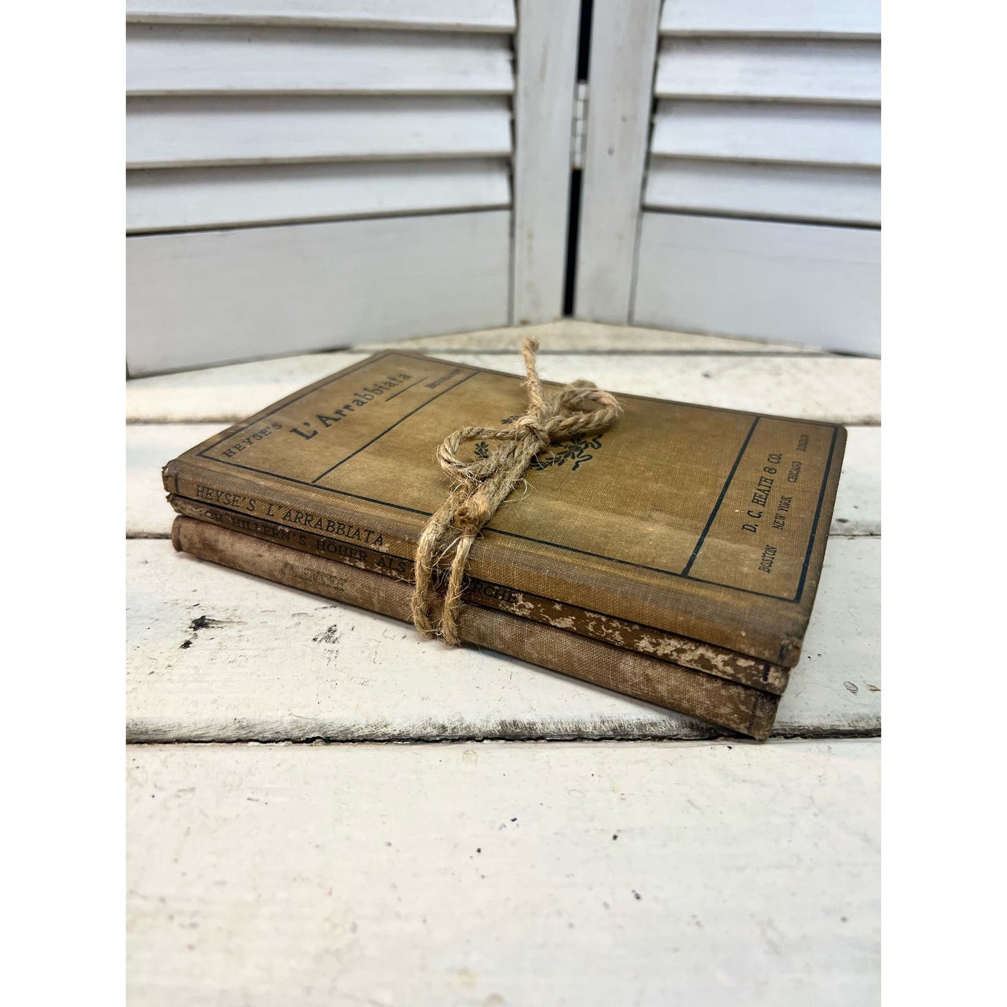 Antique book stack