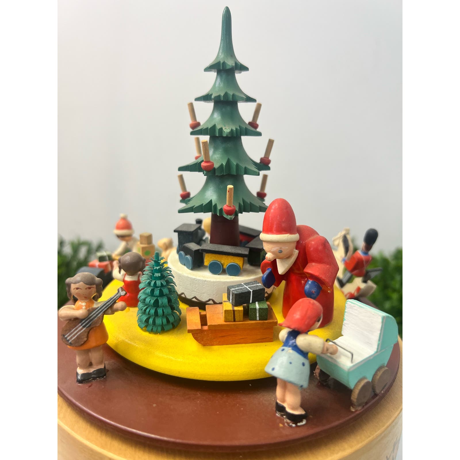 Rare vintage German wooden Christmas music box/ Handmade