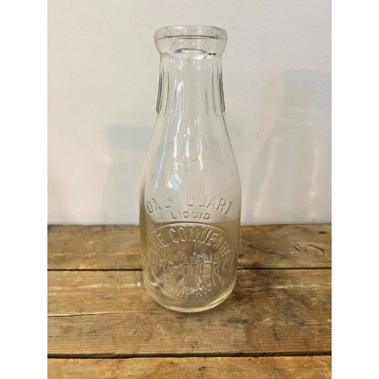 Vintage One Quart Conneaut Creamery Co. Glass Milk Bottle