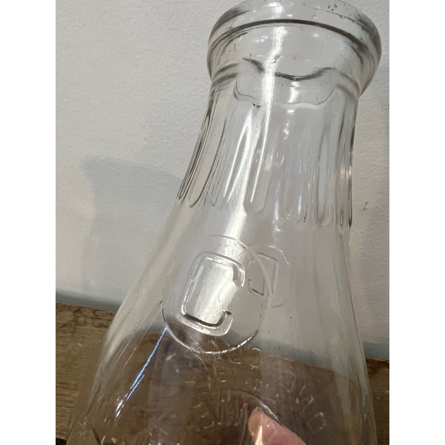 Vintage One Quart Conneaut Creamery Co. Glass Milk Bottle