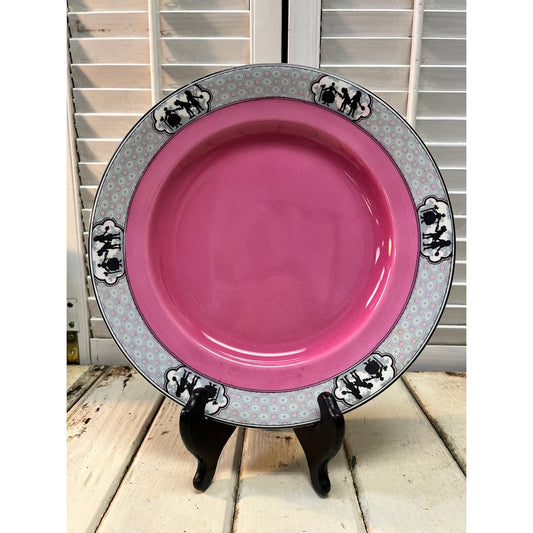 Vintage baker and co England pink silhouette 10” plate