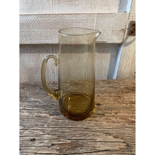 small yellow glass handblown pitcher