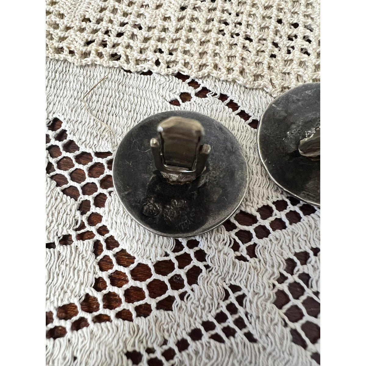 Vintage sterling silver with abalone Taxco Mexico cuff links