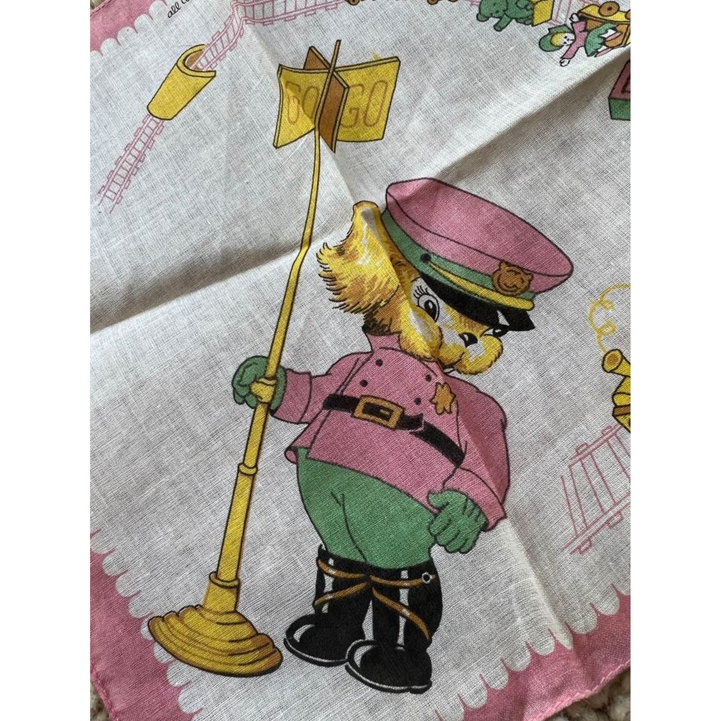 1950’s Era Childrens Handkerchiefs blue and pink choice