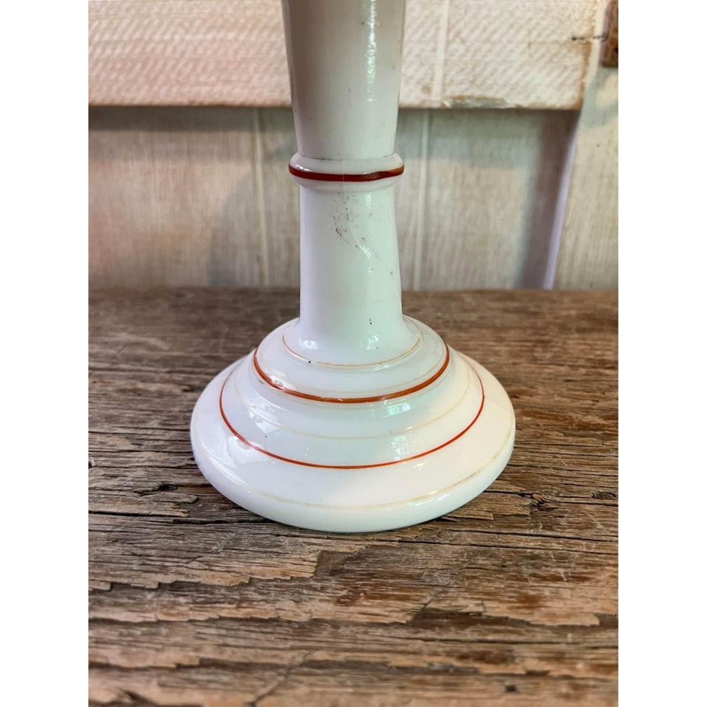 vintage milk glass cake stand/ hand painted floral design