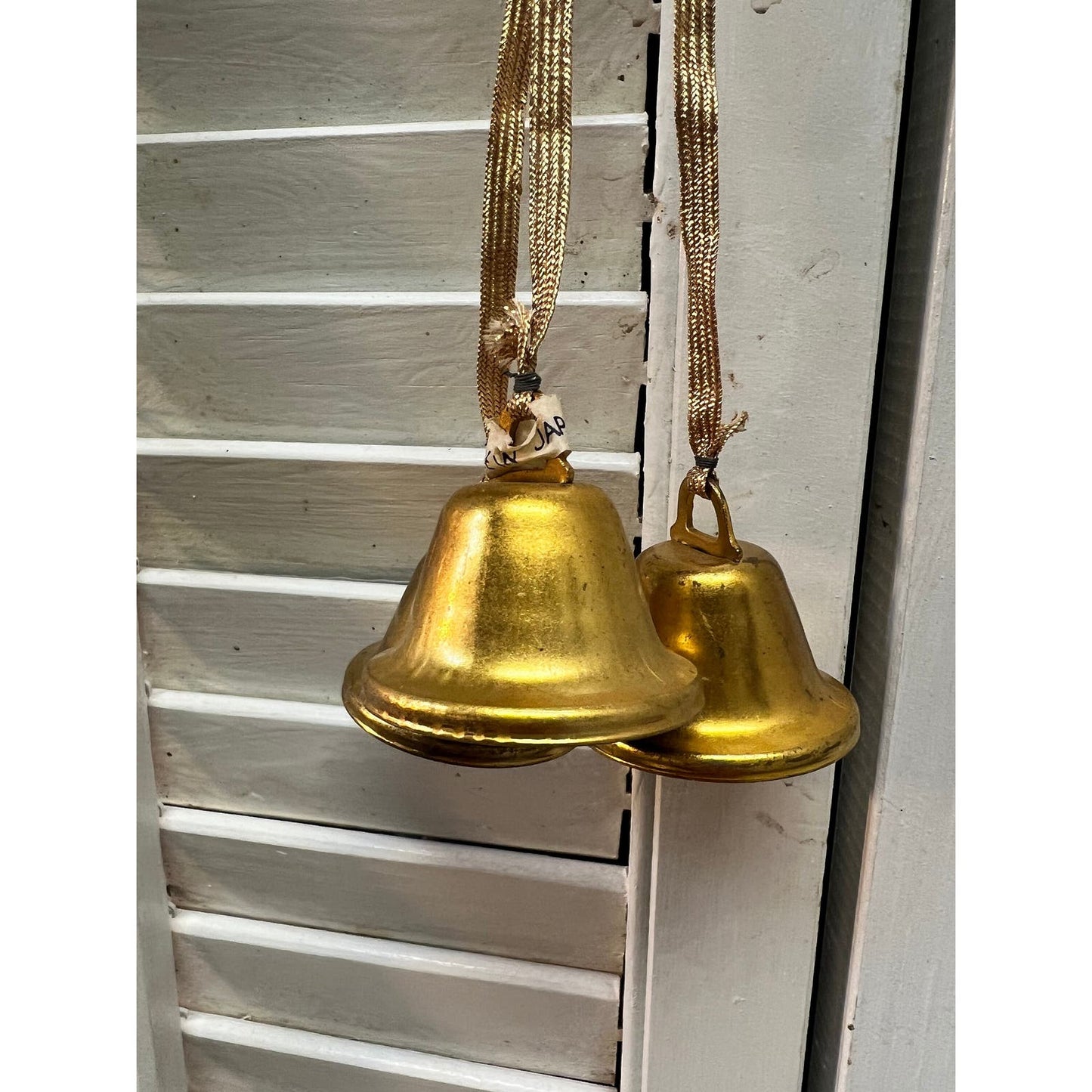 Old new stock vintage set of three hanging jingle bells made in Japan