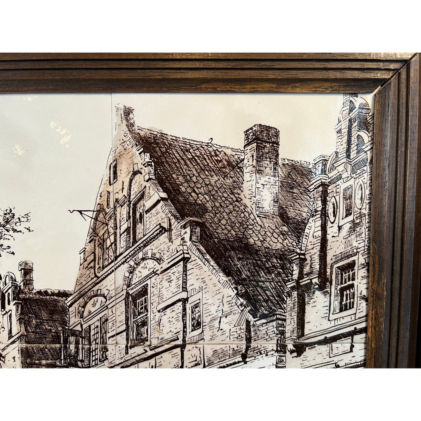 Vintage Delft tile framed wall art