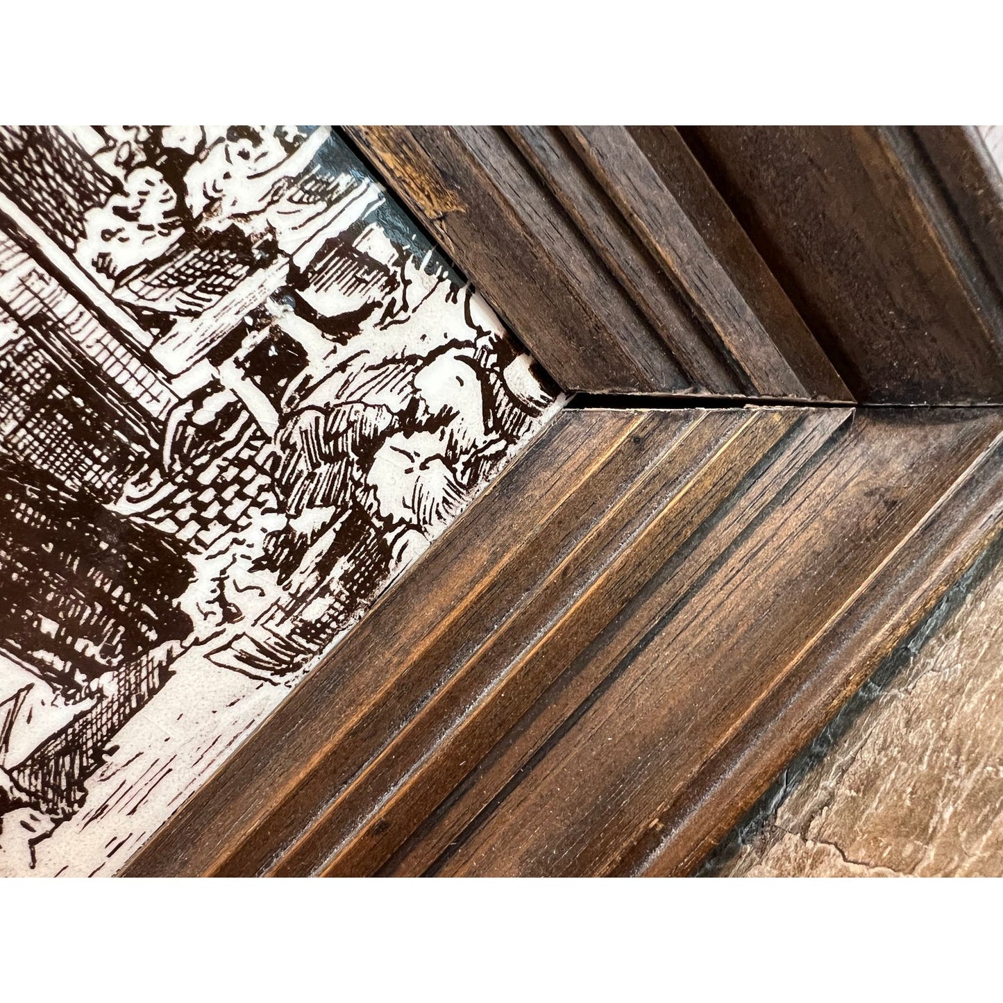 Vintage Delft tile framed wall art