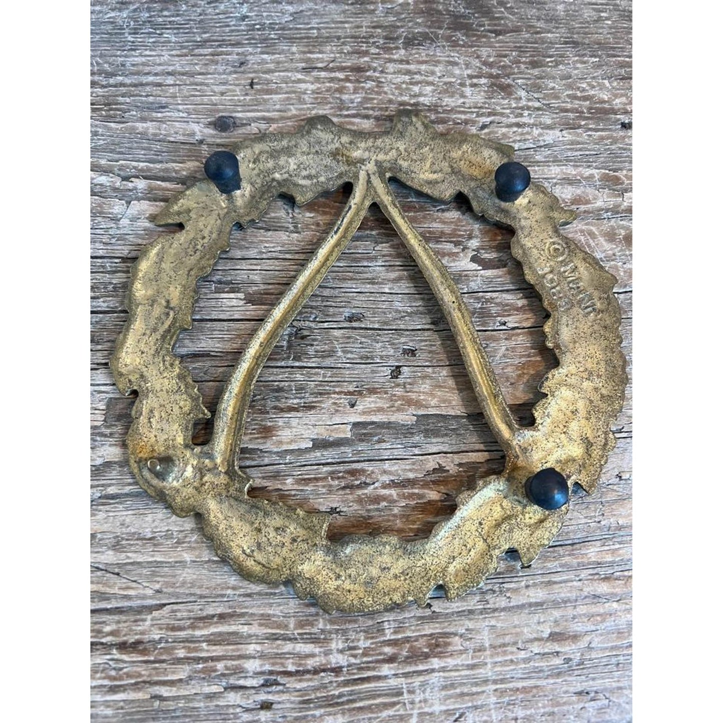 vintage brass wreath trivet