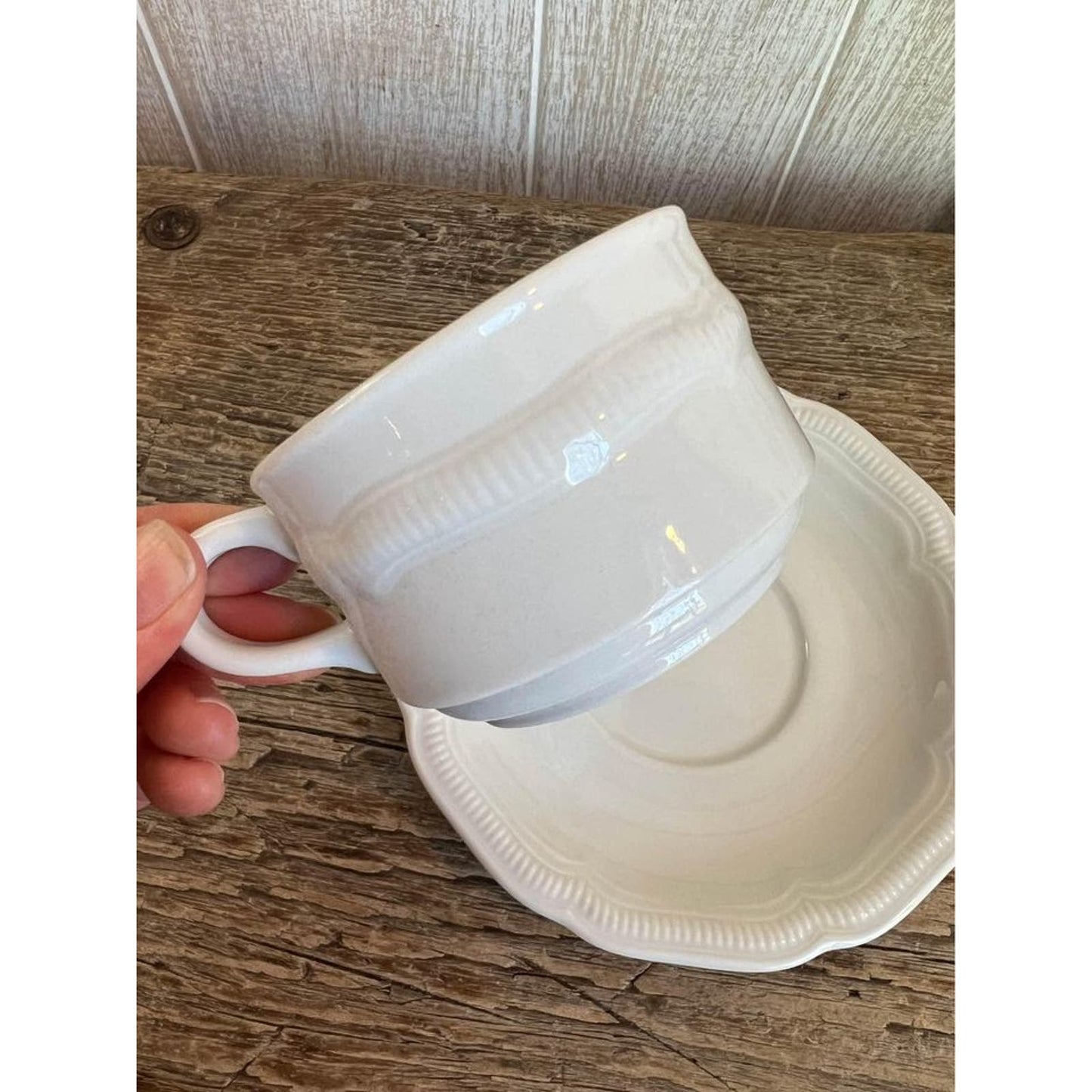 capuccino cup and saucer set by Hutschenreuther Hotel ware/ Restaurant ware white made in Germany