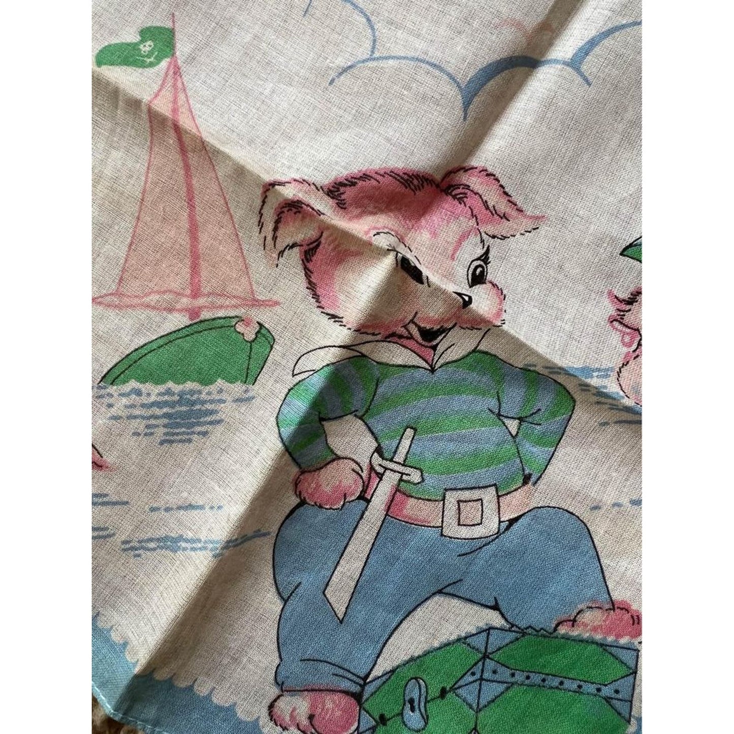 1950’s Era Childrens Handkerchiefs blue and pink choice