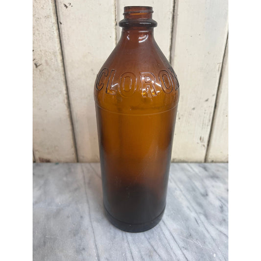 Vintage amber glass, Clorox bottle