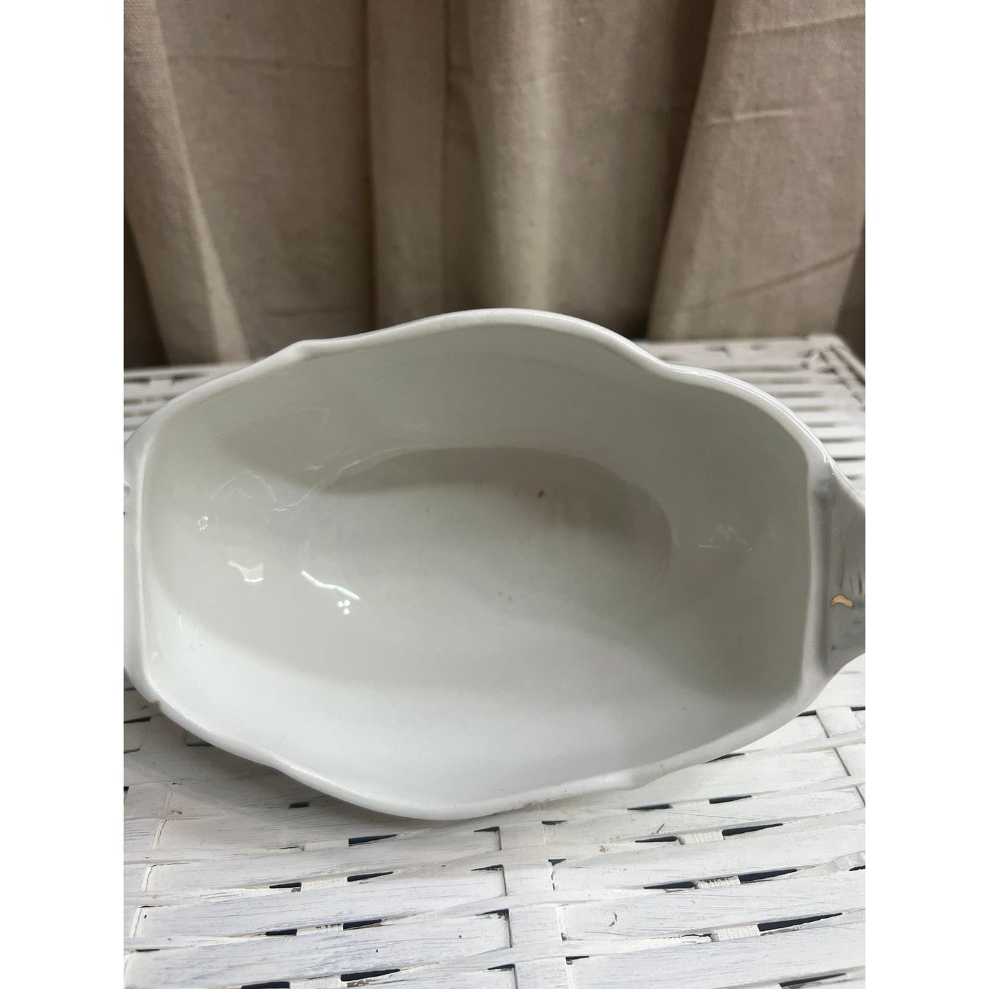 Antique Johnson Bros England Ironstone Floral transfer ware small serving dish